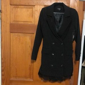 Lulu’s Styled Life Black Lace Blazer Dress